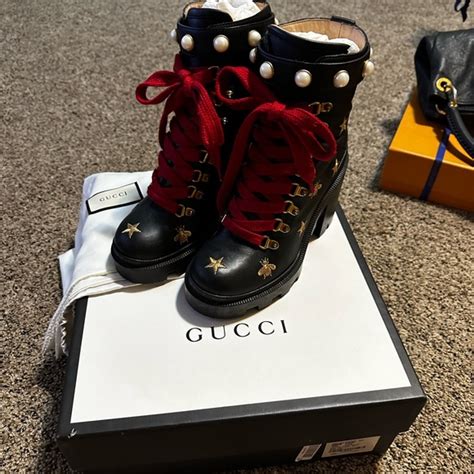 gucci shoes red and green back|gucci bumblebee boots.